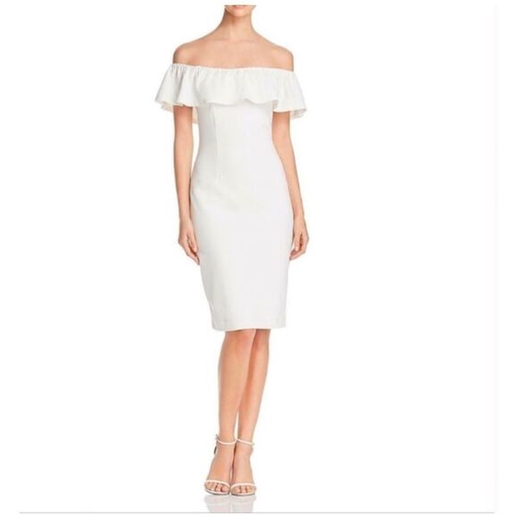 𝅺STATE Off Shoulder Ruffle Dress In Ivory - Picture 2 of 5